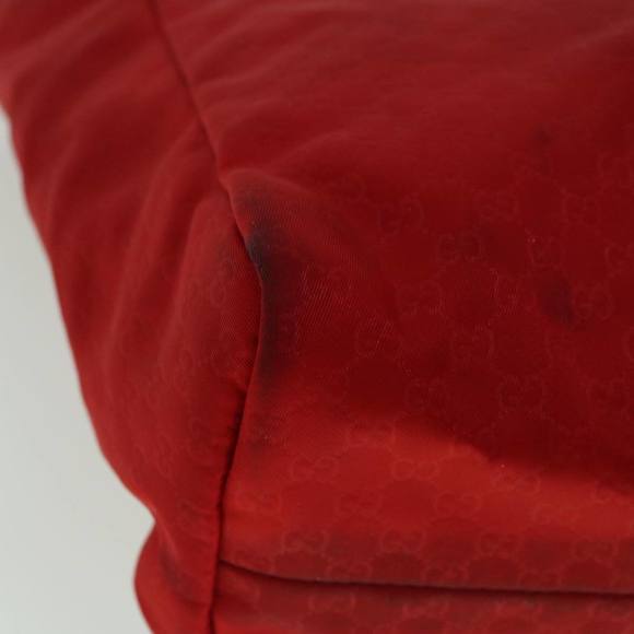 GUCCI Micro GG Canvas Hand Bag Nylon Red 284721 Auth 60139 - Picture 12 of 16